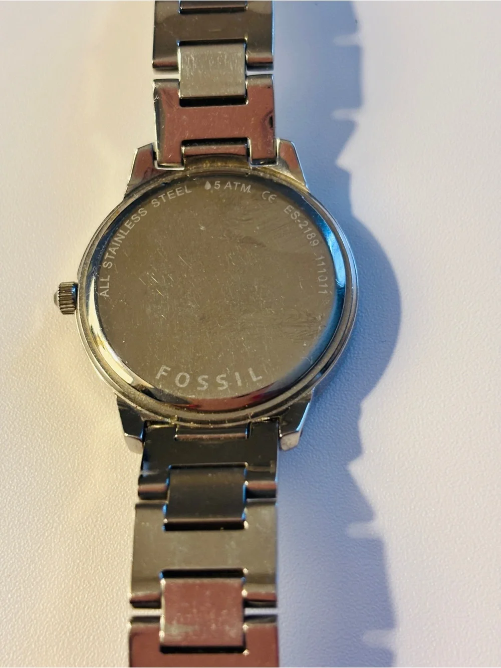 Fossil Black and Silver Stainless Steel Bracelet Watch